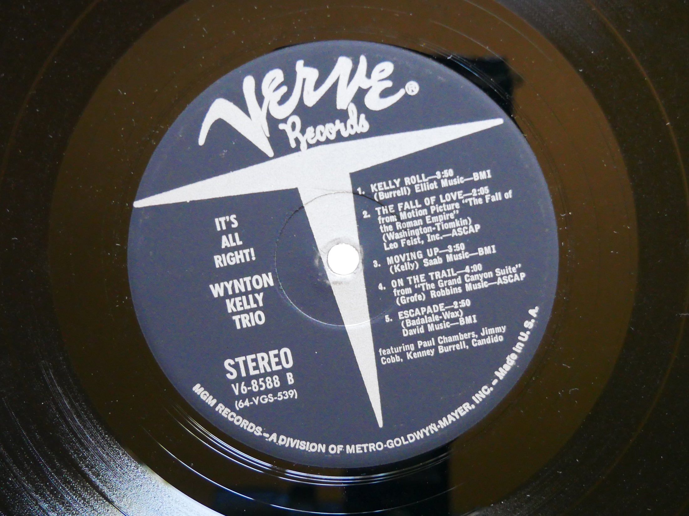 WYNTON KELLY TRIO It's All Right! LP VERVE V6-8588 Orig US 1964 Kenny Burrell