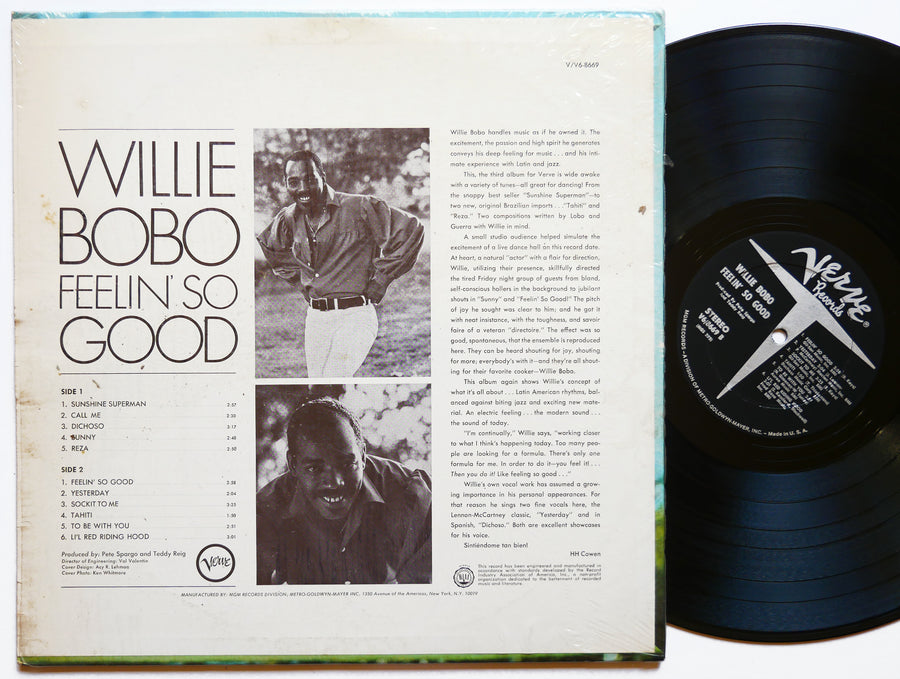 WILLIE BOBO Feelin' So Good LP VERVE RECORDS V6-8669 US 1966 DG ST JAZZ