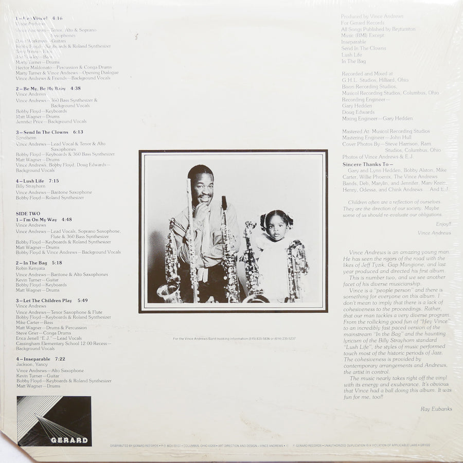 VINCE ANDREWS Hey, Vince! LP GERARD RECORDS GR 1022 US 1986 Jazz Funk SEALED