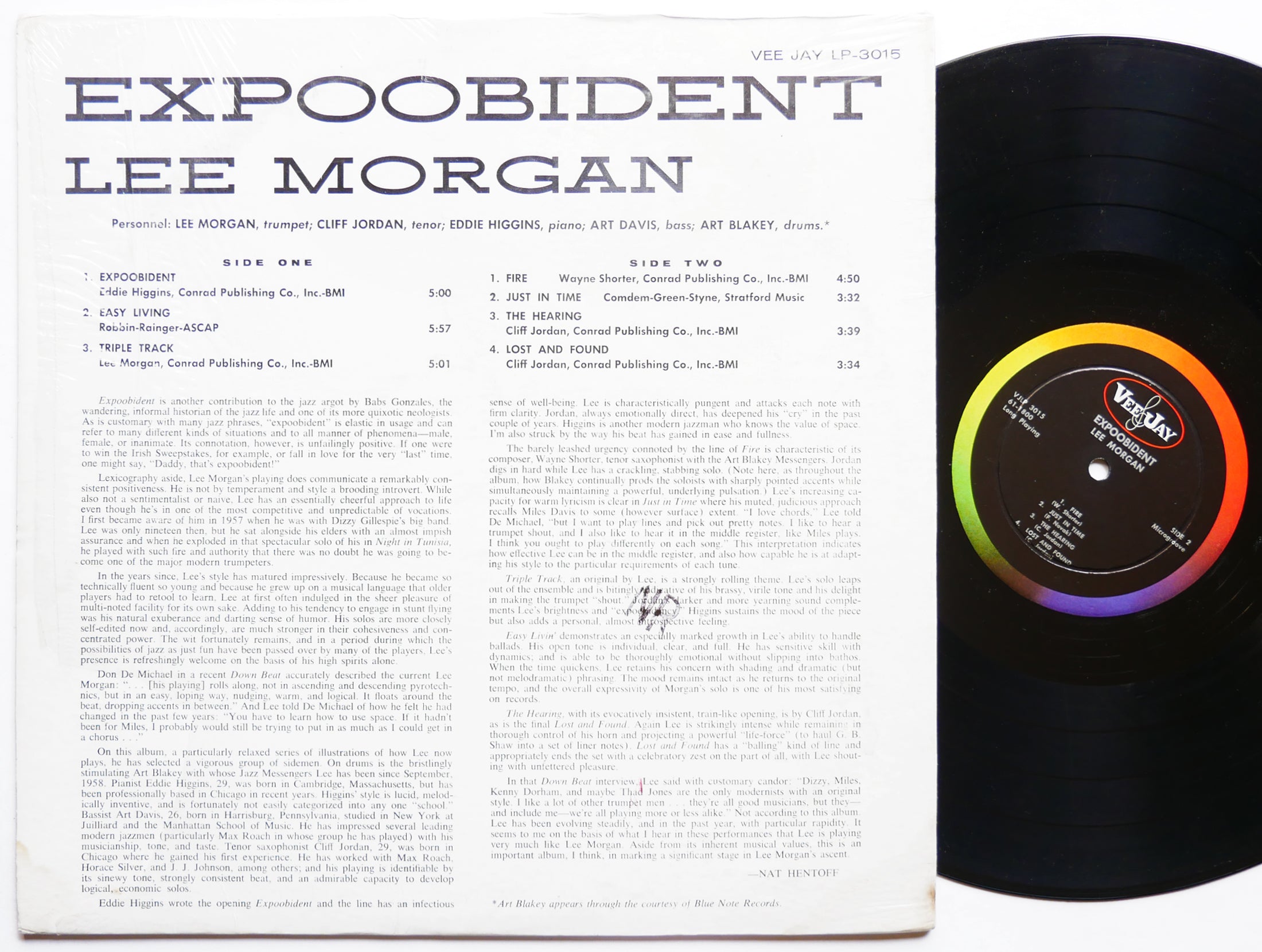 LEE MORGAN Expoobident LP VEE JAY VJLP 3015 US 1961 DG MONO JAZZ Art Blakey VG+