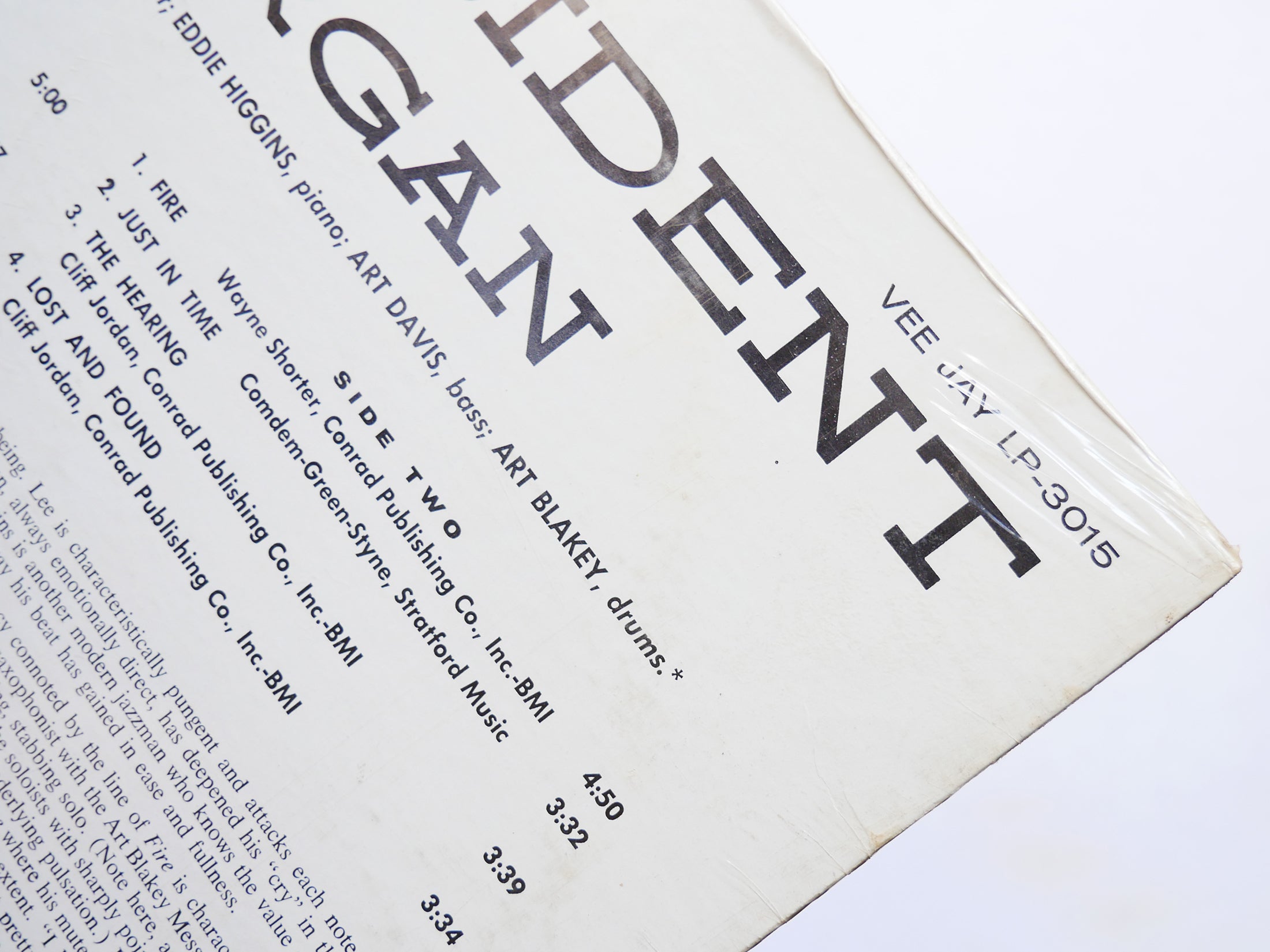 LEE MORGAN Expoobident LP VEE JAY VJLP 3015 US 1961 DG MONO JAZZ Art Blakey VG+