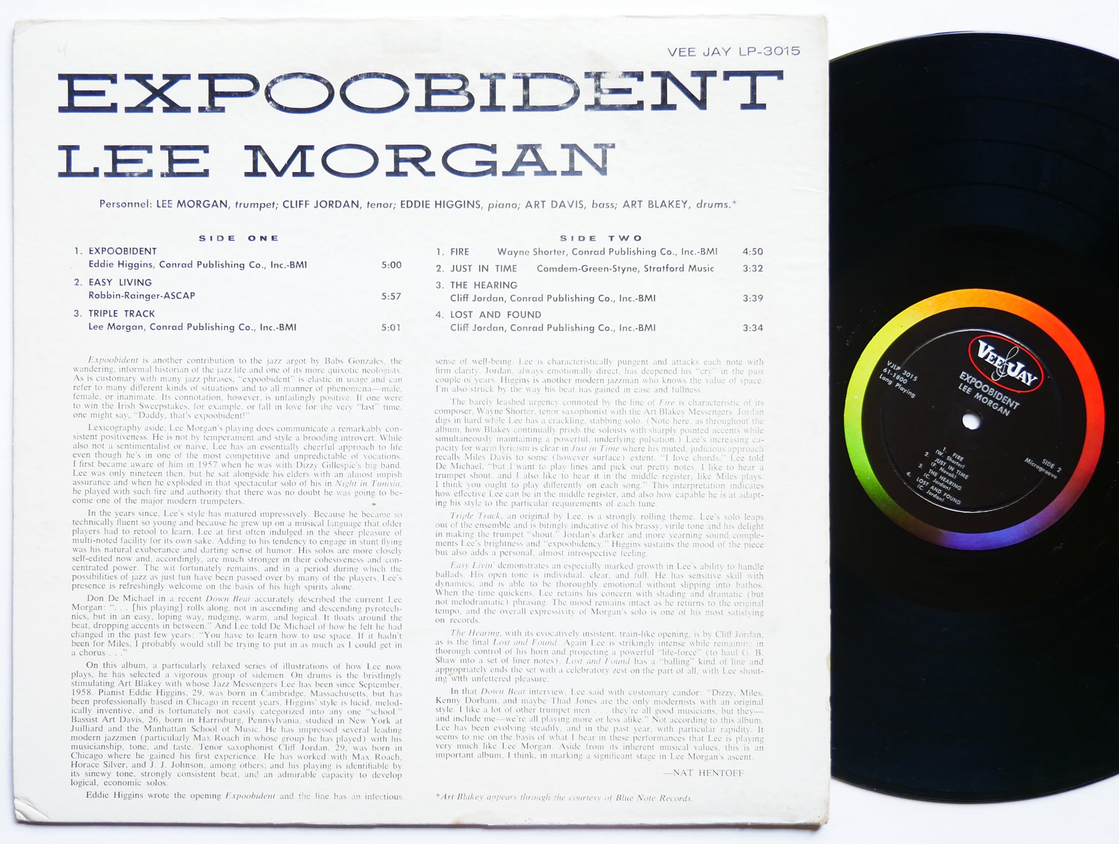 LEE MORGAN Expoobident LP VEE JAY VJLP 3015 US 1961 DG MONO JAZZ Art Blakey VG+