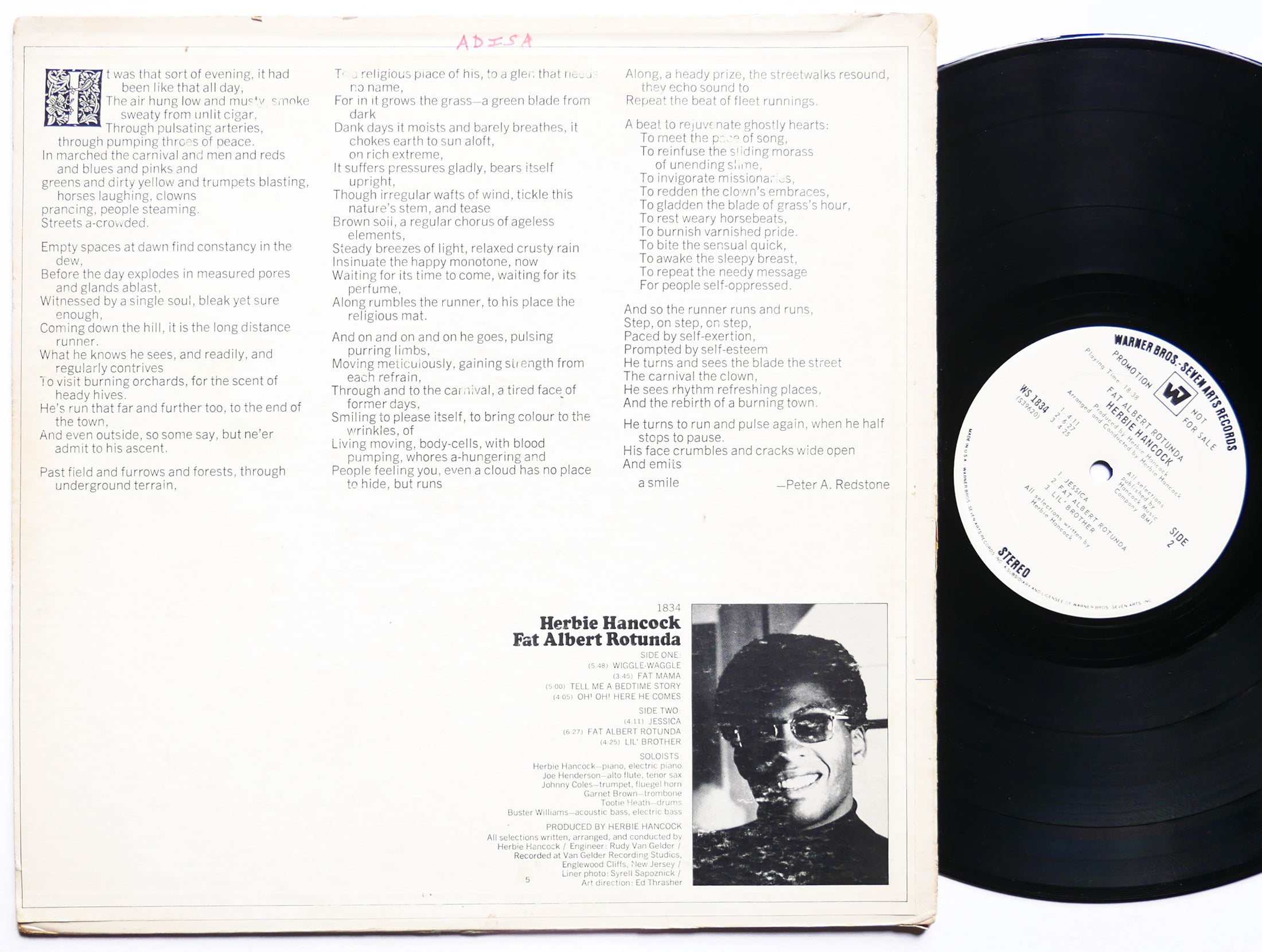 HERBIE HANCOCK Fat Albert Rotunda LP WARNER BROS. WS 1834 US 1969 Joe Henderson