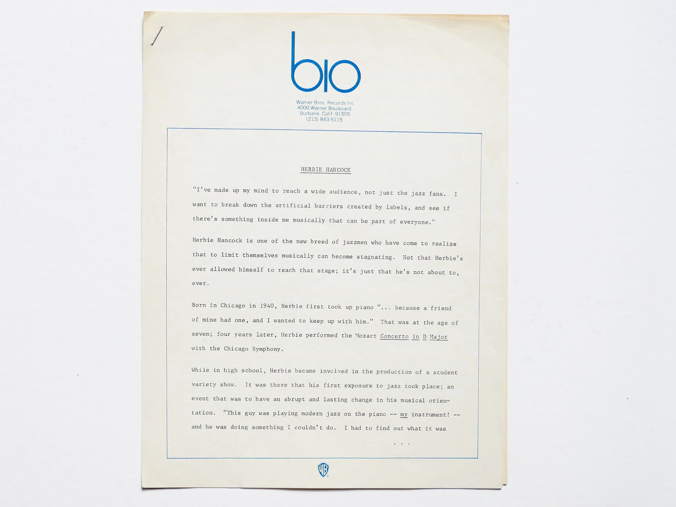 HERBIE HANCOCK Fat Albert Rotunda LP WARNER BROS. WS 1834 US 1969 Joe Henderson