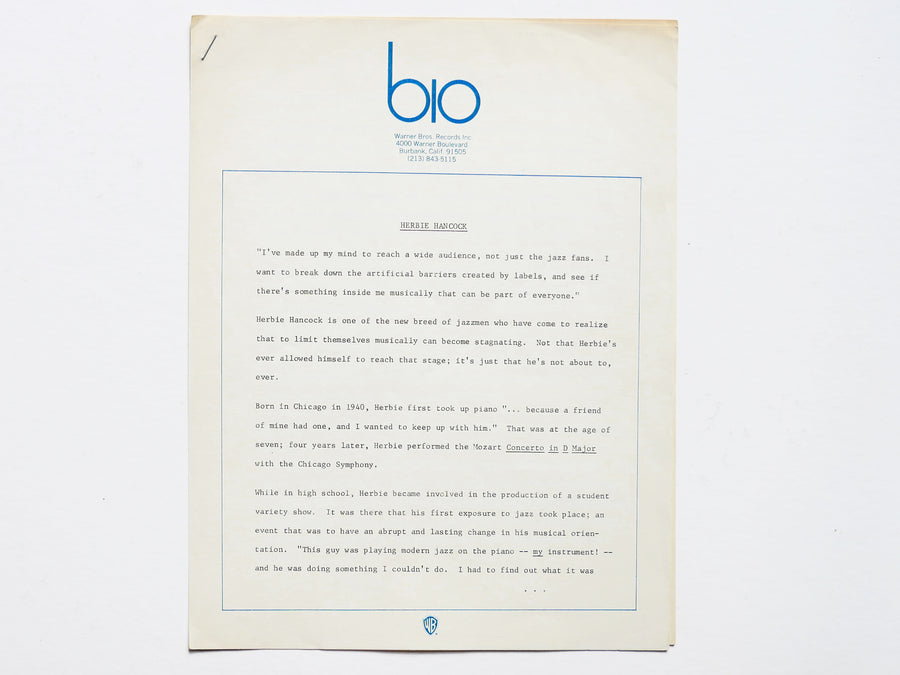 HERBIE HANCOCK Fat Albert Rotunda LP WARNER BROS. WS 1834 US 1969 Joe Henderson