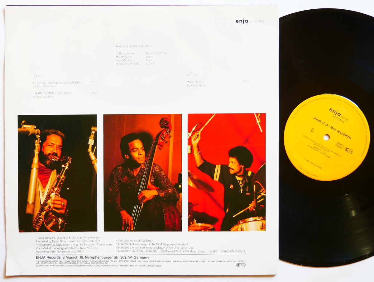 MAL WALDRON What It Is LP ENJA 4010 GERMANY 1982 Clifford Jordan Cecil McBee