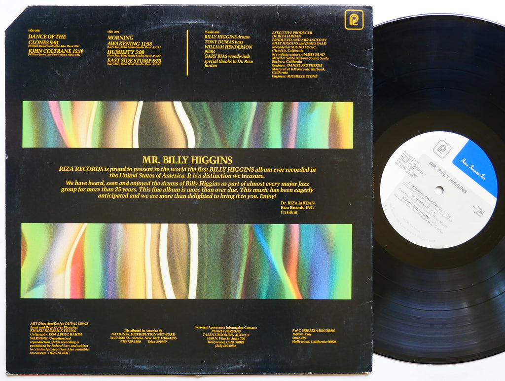 Mr. BILLY HIGGINS LP RIZA RECORDS RRL-85-104 US 1985 Gary Bias William Henderson